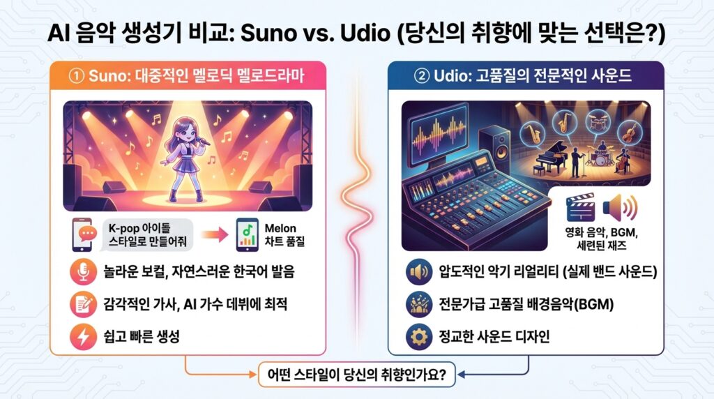 AI 작곡 프로그램, 저작권 없는 유튜브 BGM 10초 만에 만들기 : 수노(Suno) vs 우디오(Udio) 3 1. 음악 AI계의 양대 산맥 : 수노(Suno) vs 우디오(Udio)