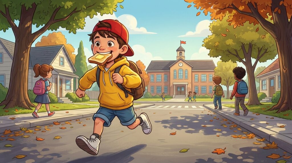 AI 캐릭터 얼굴 고정하는 법 : 웹툰 작가처럼 똑같은 얼굴 계속 그리기 4 등교하는 소년