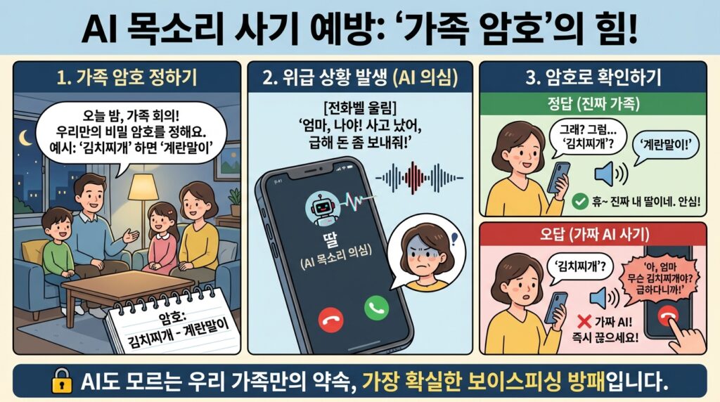 AI 목소리 위조 보이스피싱 : 3초면 복제되는 내 목소리, 가족 암호로 막으세요 4 '가족 암호' 정하기